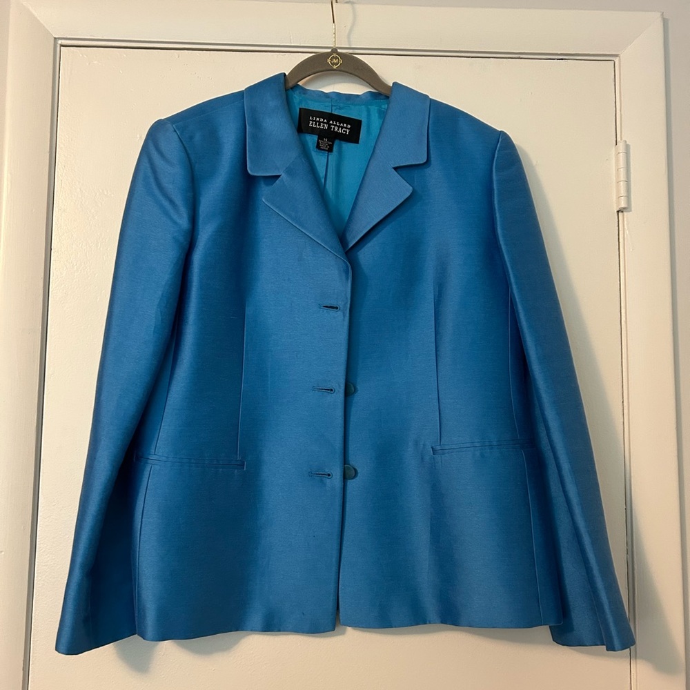 Ellen Tracy Blue Button Up Blazer